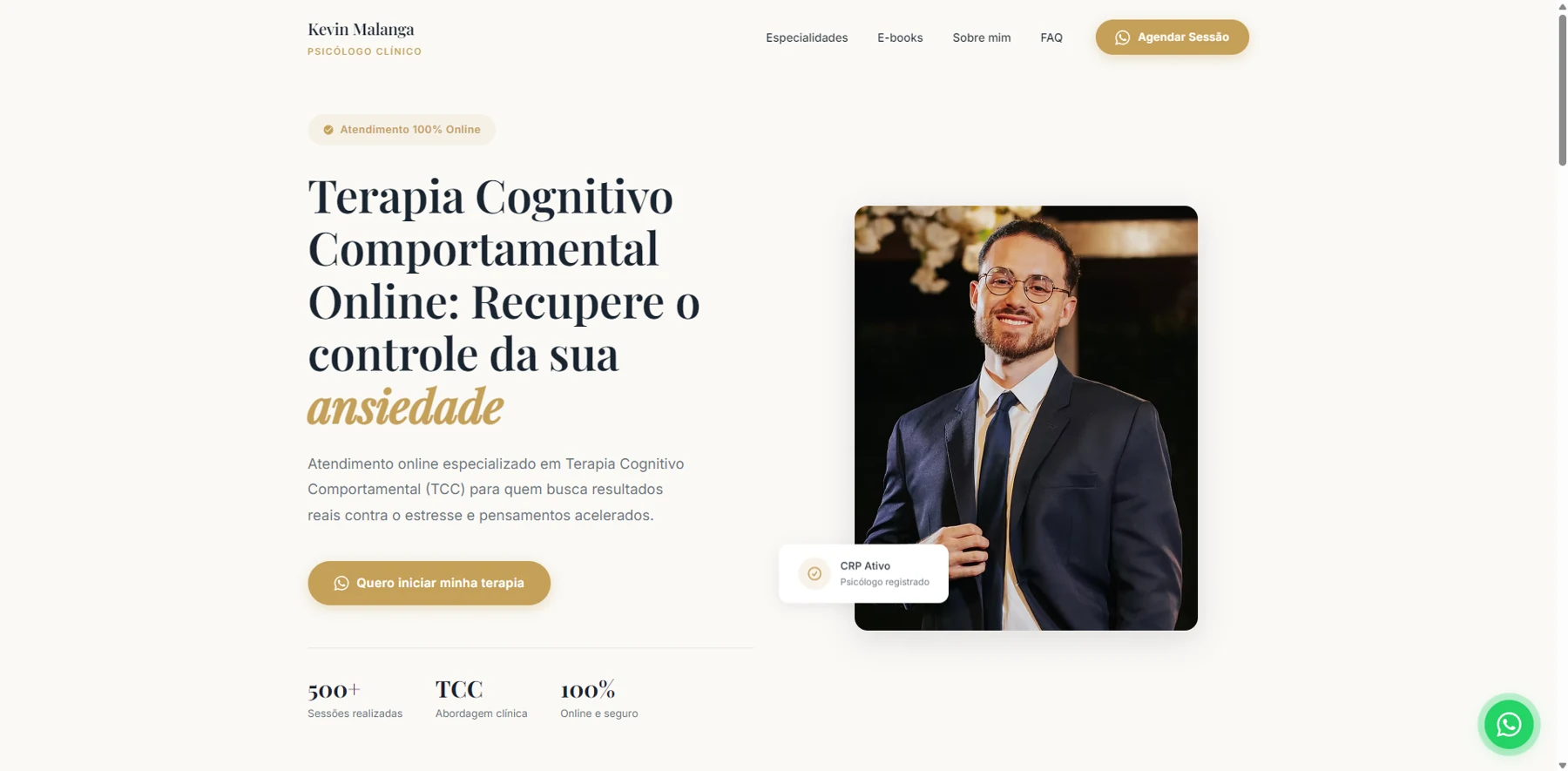 Página do projeto Kevin Malanga