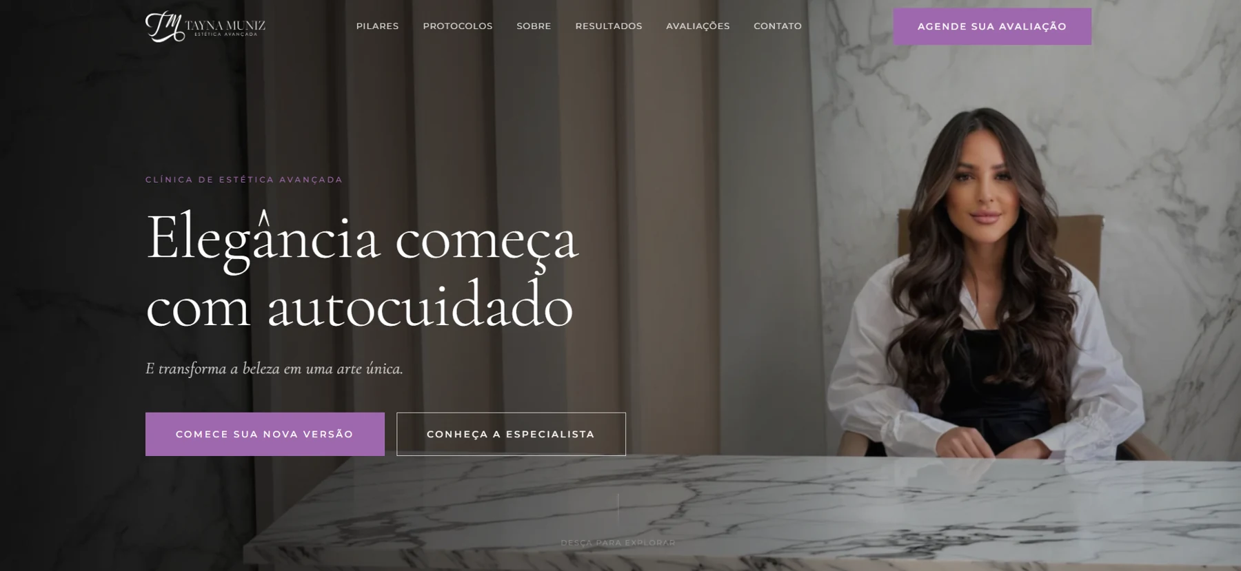 Página do projeto Tayna Muniz