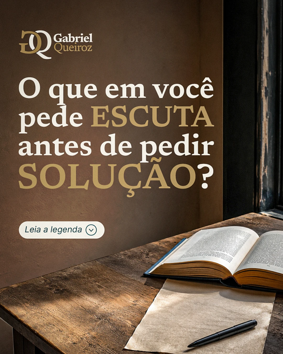 Gabriel Queiroz: peça estática “Escuta antes de solução”